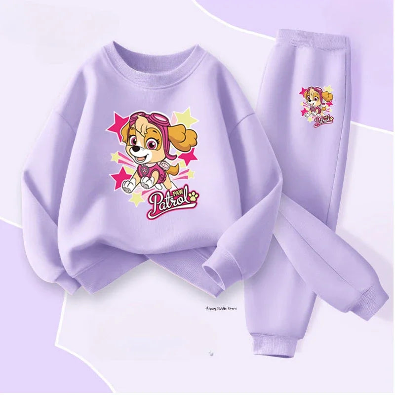 Spring Autumn Baby Girls Hoodies Sets Children'S Bbreathable Sport Pullover and Pant Two Piece Suit Kids Sweatsuit