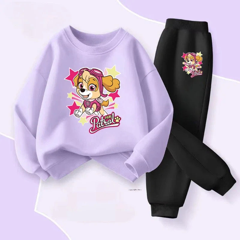 Spring Autumn Baby Girls Hoodies Sets Children'S Bbreathable Sport Pullover and Pant Two Piece Suit Kids Sweatsuit