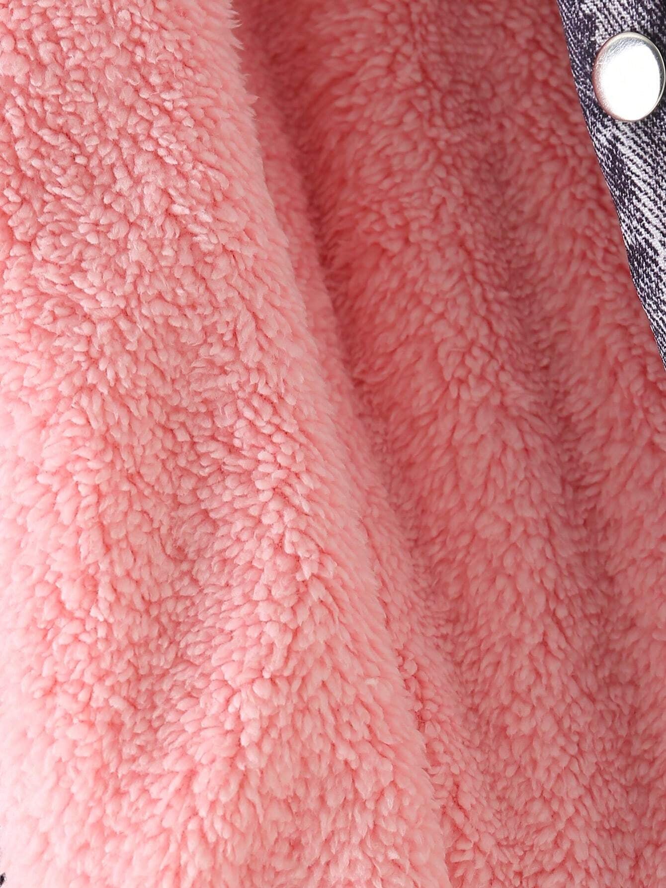 Young Girl Fuzzy Trim Hooded Teddy Lined Jacket