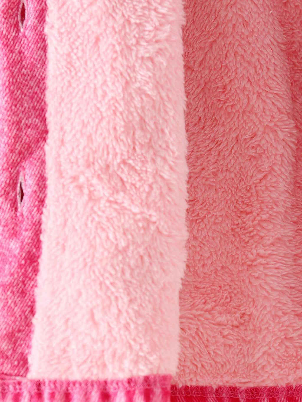 Young Girl Fuzzy Trim Hooded Teddy Lined Jacket