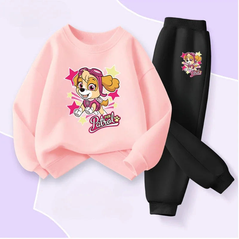 Spring Autumn Baby Girls Hoodies Sets Children'S Bbreathable Sport Pullover and Pant Two Piece Suit Kids Sweatsuit