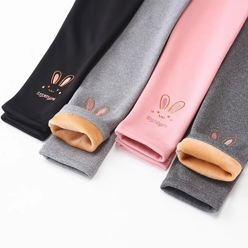 Girls Leggings Autumn Winter Thick Warm plus Cute Fond Rabbit Children Kids Baby Bottom Part Pants