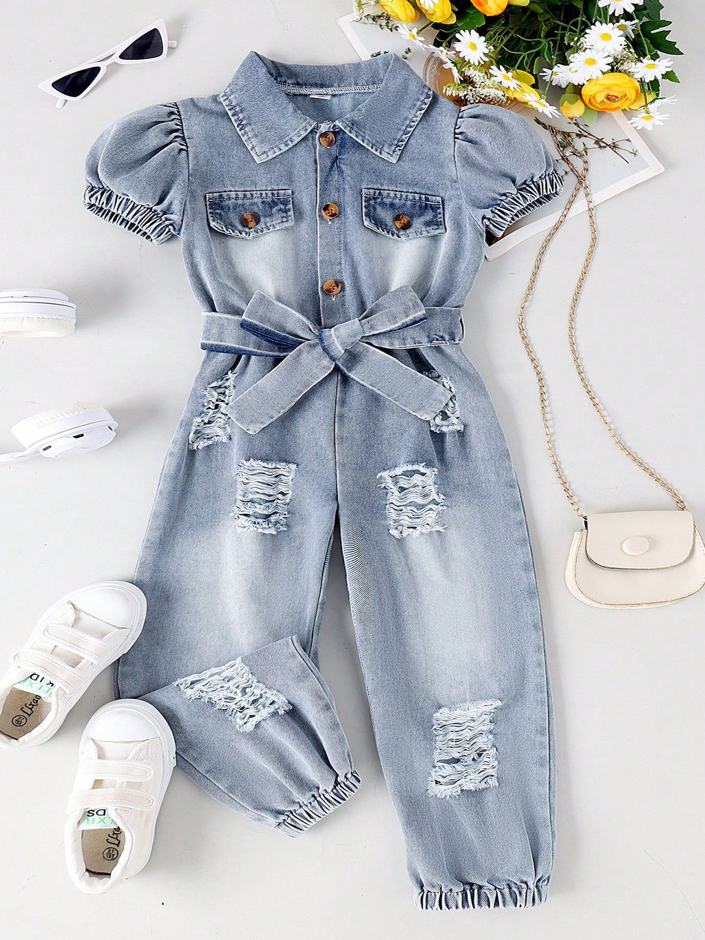 Young Girl 2Pcs/Set Jumpsuit Section, Summer