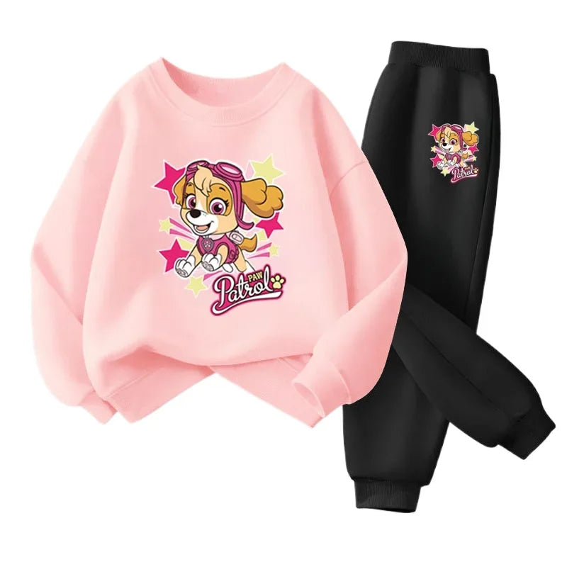 Spring Autumn Baby Girls Hoodies Sets Children'S Bbreathable Sport Pullover and Pant Two Piece Suit Kids Sweatsuit