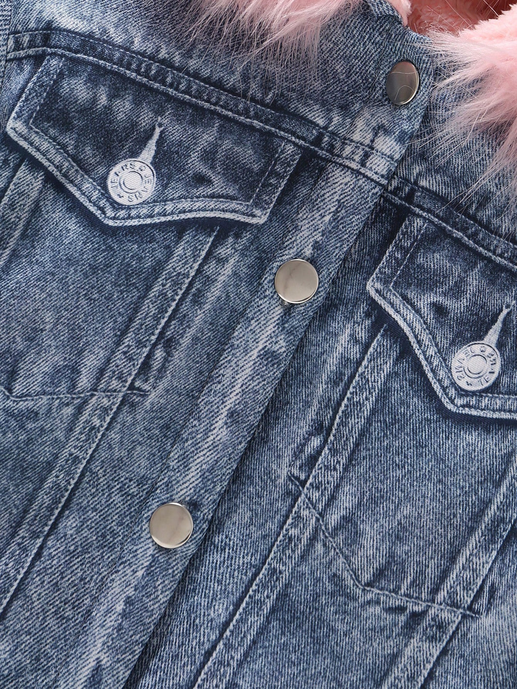 Young Girl Fuzzy Trim Hooded Teddy Lined Jacket