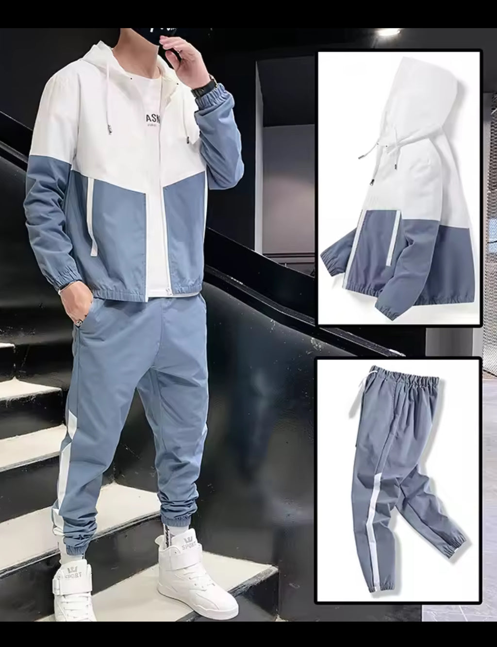 2025 Men's Tracksuit Casual Jogger Hooded Sportwear