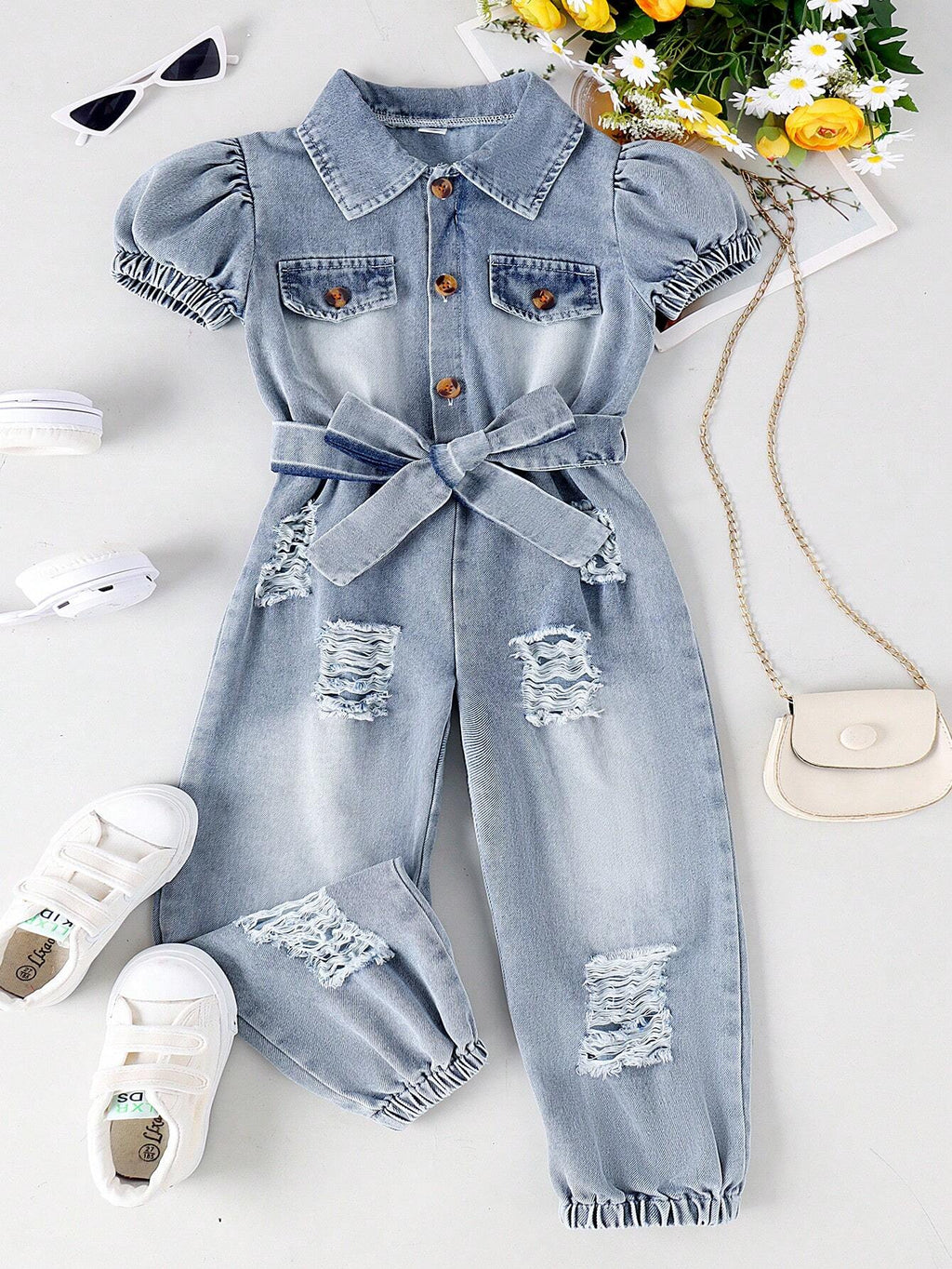Young Girl 2Pcs/Set Jumpsuit Section, Summer