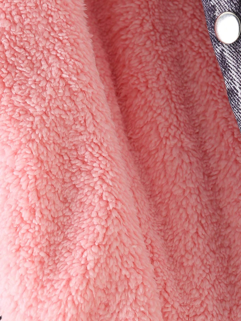 Young Girl Fuzzy Trim Hooded Teddy Lined Jacket